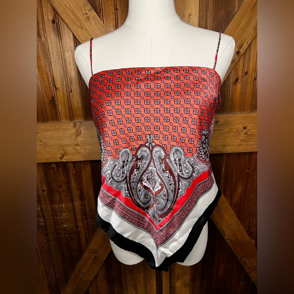 Zara Women’s Bandana Scarf Spaghetti Tie-Back Top Size XS-S